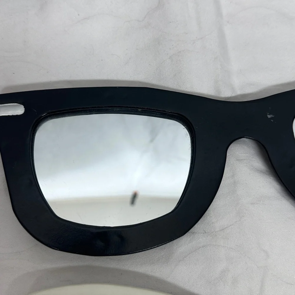 Cute Black and White Mirror Glasses Perfect Home Decor
